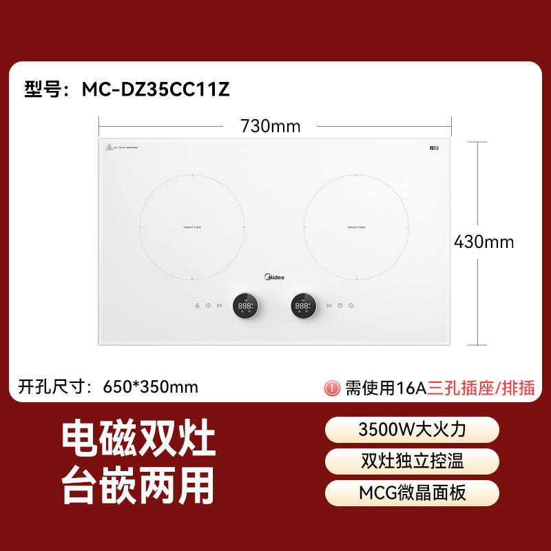 White electromagnetic dual stove