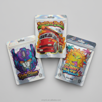 Sacs Mylar personnalisés à impression directe, refermables avec fermeture éclair, anti-odeur, pochettes verticales pour bonbons, snacks, herbes, café 3,5g
