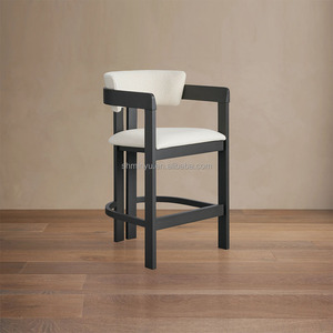 Chaise de comptoir d'intérieur de luxe moderne en finition noire <span class=keywords><strong>tabouret</strong></span> à cadre en <span class=keywords><strong>bois</strong></span> pour <span class=keywords><strong>cuisine</strong></span>, salle à manger <span class=keywords><strong>et</strong></span> bar à domicile - Product Image 2