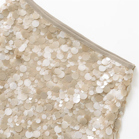 SHENZHU Nouvelle Collection Printemps 2025 – Mini-jupe Femme Tendance et Polyvalente à Taille Haute Ornée de Perles et de Paillettes 3920221