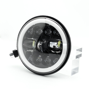 Nouveauté : phares de travail pour <span class=keywords><strong>moto</strong></span>, double couleur avec œil d'ange, phare rond à LED de 7 pouces pour camion Wrangler Luz De Motos - Product Image 2