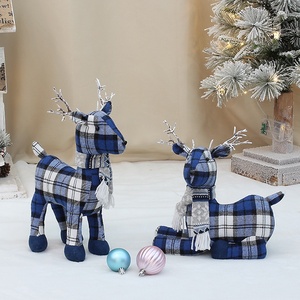 Muñeco de Ciervo de Peluche de Algodón DAMAI, Adornos Navideños, Ciervo Azul Suave Hecho a Mano, Juguete de Tela, Regalos para Niños - Product Image 1