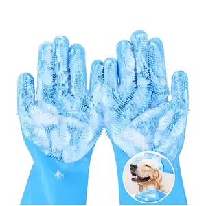 공장 도매 핫 셀링 새롭게 디자인 된 환경 친화적 목욕 애완 동물 개 털 제거 미용 장갑