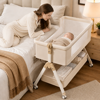 Lit de bébé multifonction 3-en-1 : berceau, lit cododo et lit bébé réglable en hauteur pour bébés et tout-petits