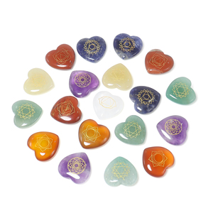 Đá Tự Nhiên Trái Tim Trang Trí 20Mm 7 Chakra Biểu Tượng Reiki Chữa Bệnh Năng Lượng Tinh Thần Pha Lê Quà Tặng Cho Thiền Yoga - Product Image 1