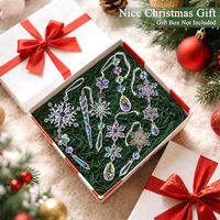 Ornements de Noël en cristal, flocons de neige et glaçons en acrylique irisé |   Facettes irisées qui changent de couleur avec les lumières de l'arbre de Noël