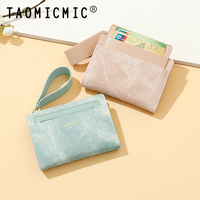 Dompet wanita pendek lintas batas TAOMICMIC Fashion warna kontras dua lipat Gelang tangan dompet multi-kartu grosir