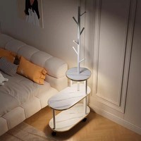 Lampe de chevet minimaliste moderne, porte-manteau, étagère de rangement intégrée, table d'appoint mobile, petite table basse, utilisation multi-espaces