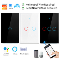Pour Smart Switch 1/2/3 Applique Murale Smart WiFi Touch Panel Switch avec Alexa & Google Home Voice Control Smart Life App