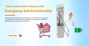 Cancello a Battente di Sicurezza in Acciaio Inox Zento, Barriera di Controllo Accessi Resistente per Ingressi di Supermercati, Centri Commerciali, Stadi - Product Image 2