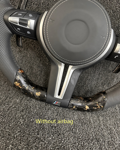 Volant en fibre de carbone forgé pour <span class=keywords><strong>BMW</strong></span> avec feuille d'or, personnalisable - Product Image 2
