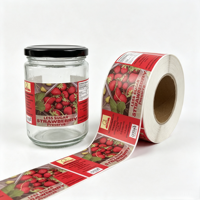Autocollants adhésifs en vinyle imperméables de qualité alimentaire, étiquettes personnalisées pour pots de confiture de fraises, étiquettes d'emballage pour confiture de fruits faite maison