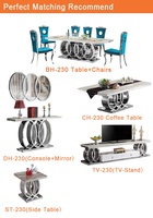 Ensemble de table à manger en marbre au design carré moderne avec 8 chaises