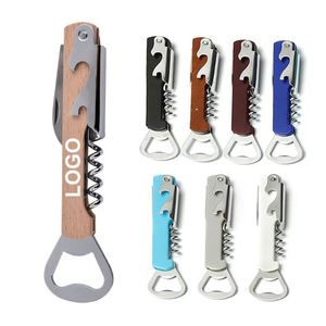Ouvre-bouteille de vin multifonctionnel en bois et plastique avec logo, couteau créatif en forme de hippocampe avec coffret cadeau – Offre spéciale - Product Image 1