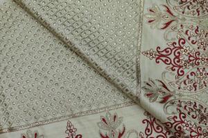 Quality Woven Poly Raw <b>Silk</b> <b>Fabric</b> Lightweight Breathable Abstract Floral Geometric Pattern for Home Textile Clothing Sewing Use - Product Image 3