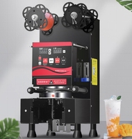 Machine de scellage de chaleur de tasse de boisson automatique électrique commerciale pour l'emballage de Film liquide de yaourt de café de thé de bulle
