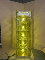 Lampe sur pied en verre empilé multi-couches de style américain, luxe léger, créative, pour salon, canapé, vert olive, LED