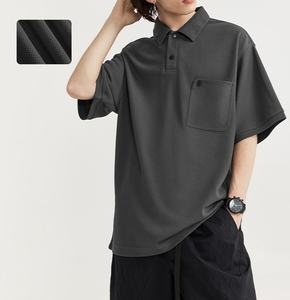 240g Pearl Ground <span class=keywords><strong>Polo</strong></span> Shirt Hombres Primavera y verano Nueva marca de moda Street Loose manga corta Hombres - Product Image 5