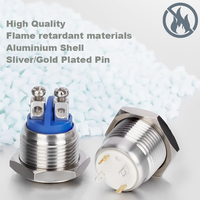 ONPOW 19mm Bouton-poussoir Démarrage Métal Interrupteur Pin Terminal (GQ19B-10/J/N) (Dia. 19mm)(CE,CCC,ROHS,REACH)