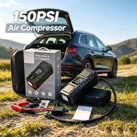 Compresseur d'air portable pour voiture, moto et camion avec batterie au lithium, démarreur de secours 4000A, 36 PSI, batterie externe