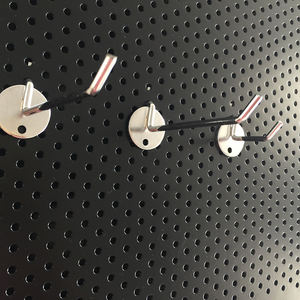 Ucuz fiyat büyük boy duvara monte Metal siyah Pegboard raf donanım aracı aksesuarları asma kancaları depolama rafı - Product Image 5