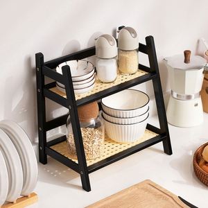 Double-tier Standing Type Non-folding Multifunctional Simple Stocked Modern Sustainable Durable Storage <b>Rack</b> Kitchen Storage - Product Image 3