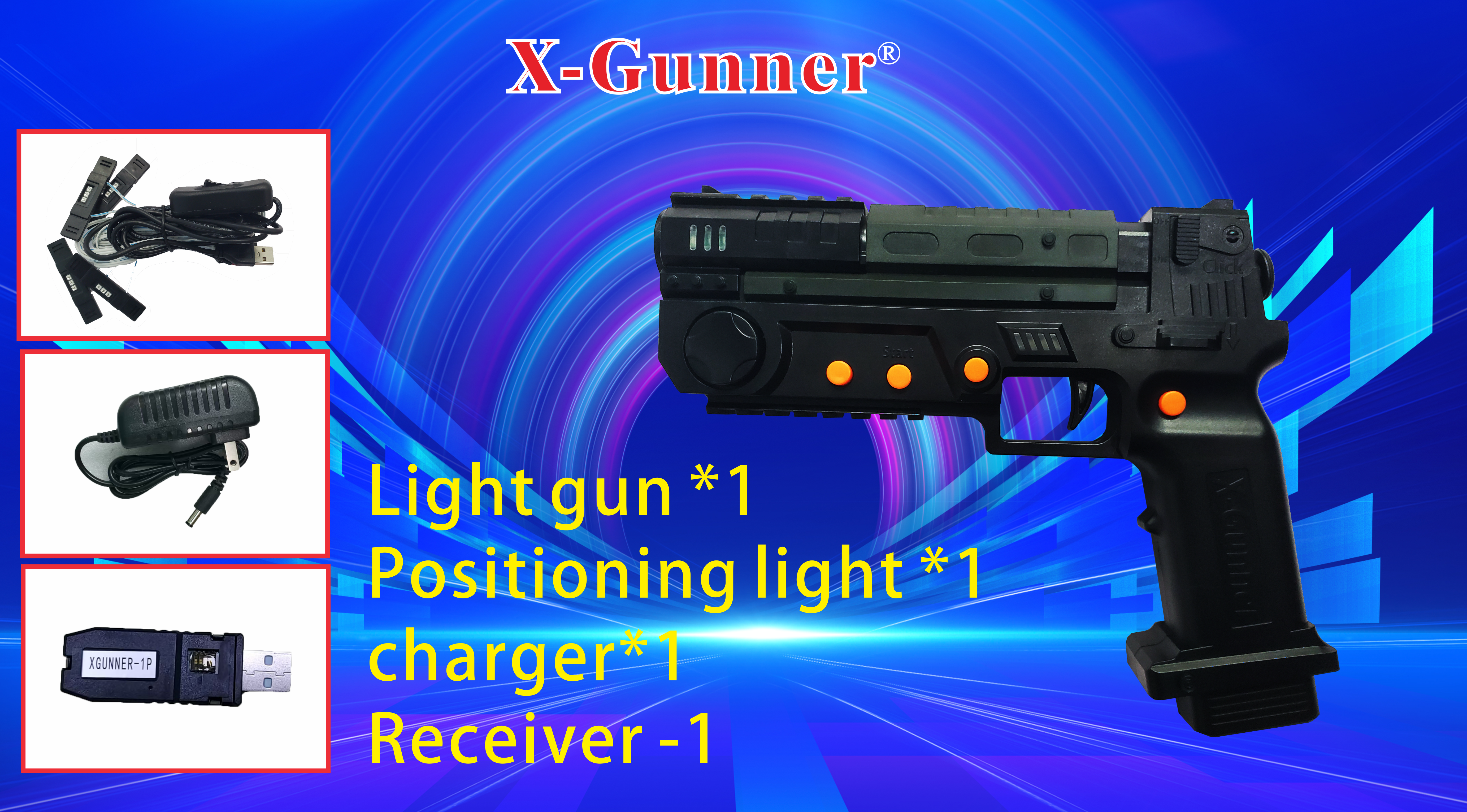 Contains light gun + Sensor + adapter