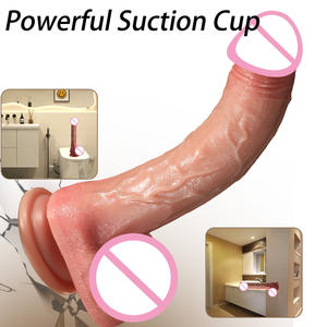 Weiche realistische Heizung flüssiger Silikon dildo großer Penis Vagina Saugnapf <span class=keywords><strong>Anal</strong></span> Plug Massage Erwachsene sexy Spielzeug für Frau Vibrator - Product Image 2