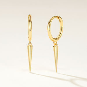 مجوهرات للنساء من nagosa للبيع بالجملة من الذهب عيار 18 قيراط أقراط متدلية برشام فضي إسترليني - Product Image 1