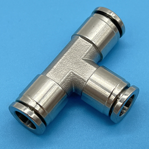 Raccordo Pneumatico a T <span class=keywords><strong>in</strong></span> Acciaio Inox, Connessione Rapida a 3 Vie per Tubi dell'Aria Compressa - Product Image 3