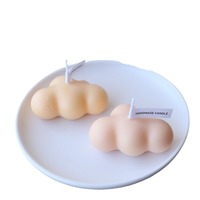 Kleine Weiße Wolken Handgemachte Aromatherapie-Kerze Niedliche Wolkenform Pflanzliche Vanille/Teak/Zimt-Pfirsich-Duft Heimdekoration Nordisch