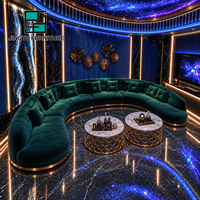 Banquette Courbe Modulaire en Velours Vert pour Bar, Boîte de Nuit, Hôtel, Club, Salon – Personnalisable OEM ODM – Fabricant Grossiste