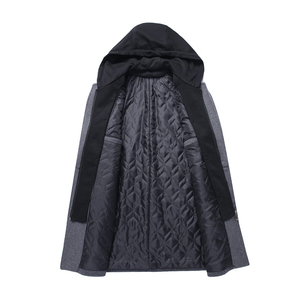Nuovo Arrivo 2022 Cappotto Invernale Casual da Uomo in Lana Lungo Stile <span class=keywords><strong>Trench</strong></span> <span class=keywords><strong>con</strong></span> <span class=keywords><strong>Cappuccio</strong></span> - Product Image 3