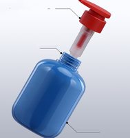 Botol Isi Ulang Sampo Biru 300ml Botol Plastik Cetak Tiup Kepala Pompa Tekan Merah Bahan Kemasan Gel Mandi