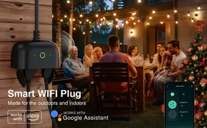 Smart Home Smart Switch Luar Ruangan Wifi Plug Soket Daya Nirkabel Alexa Kontrol Suara Wifi Smart Plug