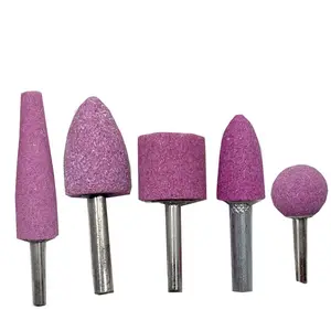 Tête de polissage abrasive en oxyde d'aluminium rose, pour aiguiser le métal, monté sur le satin, 50g