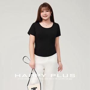 Camiseta Runqi de Manga Corta para Mujer, Talla Grande, Cuello Redondo, Color Sólido, Jersey Básico, Capa Interior, Amarillo, Blanco, Negro - Product Image 5