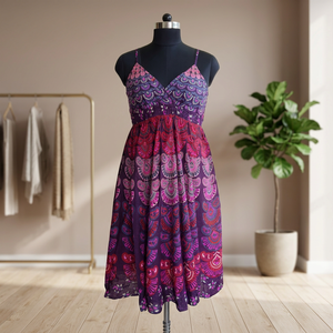 Vestido de Moda para Mujer, Estilo Bohemio Hippie, Étnico, de Algodón y Rayón, con Mandala Indio, para Playa, Verano, Tallas Grandes - Product Image 2