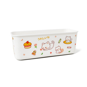 Boîte de rangement mignonne, organisateur de coques de téléphone, panier à cosmétiques de bureau empilable avec design autocollant pour une utilisation en dortoir étudiant - Product Image 5
