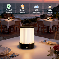 Lampe de table à led pour hôtel avec gradateur Lampe de table rechargeable décorative moderne de luxe avec station de charge Restaurant