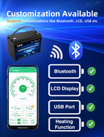 Batterie LiFePO4 à semi-conducteurs TNE pour bateaux à moteur, camping-cars, caravanes, remorques, 24V 50Ah 100Ah, Bluetooth, application mobile, 6000 cycles
