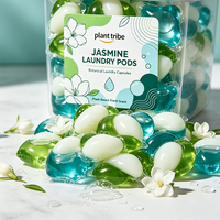 Capsules de lessive hydrosolubles au jasmin, parfum floral frais de jasmin, nettoyage en profondeur, parfum longue durée, perles de lessive