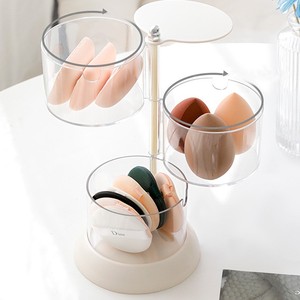 Trong suốt bột phun bông vẻ đẹp trứng xoay nhiều lớp chống bụi kệ lưu trữ Máy tính để bàn hộp Ins - Product Image 3