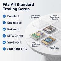 Protecteur de cartes mini haute clarté, boîtier de présentation en acrylique 35PT - 130PT, plaque durable en 2 parties pour cartes de sport et de jeu
