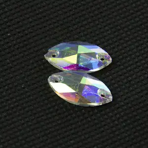 Honor Of Crystal Flat Back Glass Crystal Teardrop Shape Ab Color Fancy Resin Sew On Rhinestones For Women Dresses