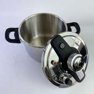 <span class=keywords><strong>Olla</strong></span> <span class=keywords><strong>a</strong></span> presión de acero inoxidable con textura de martillo, utensilios de cocina de inducción franceses de 6L al por mayor - Product Image 3