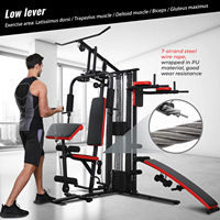 Équipement de musculation multifonctionnel à domicile à 3 stations avec pile de poids de 45 kg, machine d'entraînement de force tout-en-un pour un entraînement complet du corps