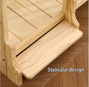 Lit surélevé en bois <span class=keywords><strong>pour</strong></span> animaux de compagnie avec rangement tapis doux amovible et échelle lit <span class=keywords><strong>pour</strong></span> chien et <span class=keywords><strong>chat</strong></span> meubles couleur naturelle - Product Image 5