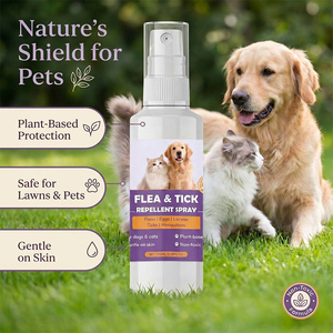 Spray Répulsif Naturel Anti-Puces et Acariens pour Chiens et Chats, Protection Herbal Contre les Parasites pour Nettoyage Profond des Follicules du Pelage - Vente en Gros Direct Usine - Product Image 6