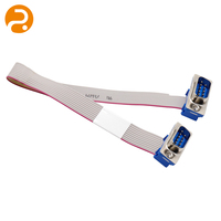 Cable Plano DB9 Hembra-Hembra con Conductor de Aluminio, 1m de Longitud, 12V, para Datos Seriales RS232, Control Industrial y Sensores